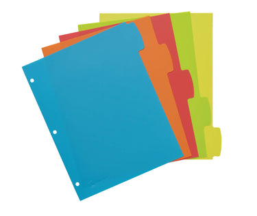 Avery Big Tab Write & Erase Durable Plastic Dividers for 3 Ring Binders, 5-Tab Set, Bright Multicolor, 1 Set (16129)